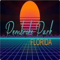 Pembroke Park Florida Vinil Decal Stiker Retro Neon Dizajn