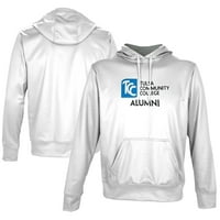 Muški izgled White Tulsa Community College Alumni logo pulover Hoodie