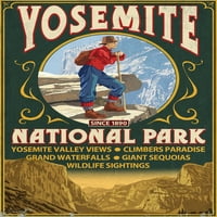 Nacionalni park Yosemite, Kalifornija, Vintage znak na pola kupole