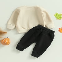 Bagilaanoe Toddler Baby Boy Halloween Outfits Pismo Ispis dukseri s dugim rukavima, Tors + duge 3T Dječje