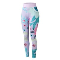 Yoga Pant Clearence sa džepovima, tiskane joge hlače visoke struk labave ravne duge hlače ružičaste 6