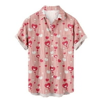 Dugme Donje košulje za muškarce Moderan casual havajska majica na plaži Lapel ovratnika Košulja zaljubljenih