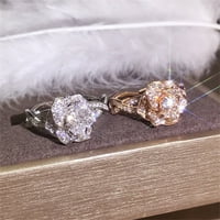 Srebrni prstenovi Diamond Srebrna prstena Pribor za prstenje za vjenčanje okrugli prstenovi