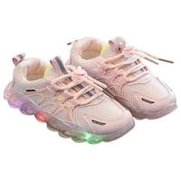 Tenmi dječaci Dječji tenisice LED svjetlosne cipele Mrežne cipele za trčanje Sportski treneri za cipele Dječja modna udobnost Ružičasta 11little djeca