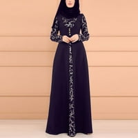 Haljina Ženska haljina Kaftan Arab Jilbab Abaya Čipka za šivanje Maxi haljina padaju haljine za žene