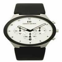 Danski dizajn IQ12Q bijeli biranje Chronograph crni kožni kvarcni muški sat