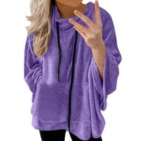 DMQUPV WOMENS CREW DREATSIrt Grafički ženski casunski gumb V izrez Duksevi za izrez Prevelike pulover