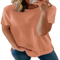 Ybenlow Ženske kratke rukave na vrhu labave casual crewneck modne majice Side Split Bluze