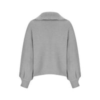 Krewneck džemper za žene casual labavi fit pulover s dugim rukavima