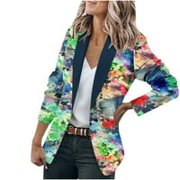 Modne žene Business Attere Solid Color Stitchting Plaid Ispiši kaput s dugim rukavima