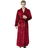 DeepWonder Flannel Long Robe Debela toplo za spavanje Pajamas Bathrobe Nightgown Spa Pressranje XL