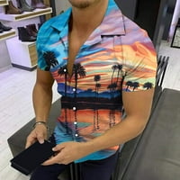 Jsaierl Muške Havajske košulje Summer Tropical Print Majica Labavi majica kratkih rukava dolje Aloha