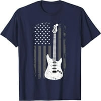 Guitar američki američki zastava za zastavu Music Player Električni gitarist Poklon majica