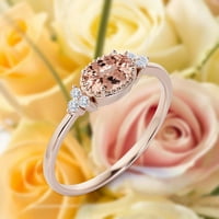 Prekrasna Art Nouvea 1. Karat ovalni rez morgatit i dijamantni moissanitev zaručni prsten, dainty morganit