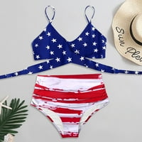 Yubnlvae Womens Swimsuit Soild Print Bikini set Push up kupaći kostim za kupanje High Struk kupaći kostim