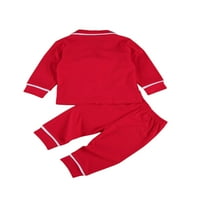 Slušajte WINDDLER Baby Boys Girls Pamuk Pajamas Set Solid Color Majica Top Hlače Nightwear Sleep Bawer PJS Set odjeće