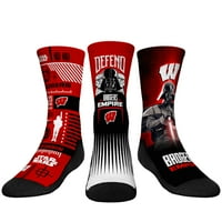 Mladi Rock Em Socks Darth Vader i Storthtrooper Wisconsin Badgers Star Wars Tri set čarapa za posade