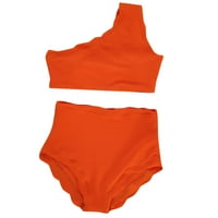 aiyuq.u Jedan od jednog ramena Bikini set za žene skelopirane obloge swismuit visokog struka dva kupaća odijelo