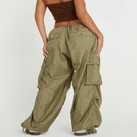 MA & Baby Womeny Baggy Cargo hlače Hip hop dukserice za crtanje prevelike širine nogu pantalone