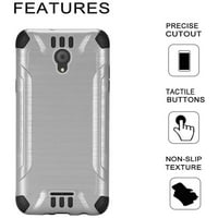 Kompatibilna Wiko Ride Case Curbled Metal Teksture Hybrid TPU Silver Guard Poklopac telefona
