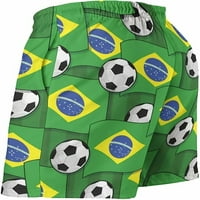 Brazil Soccer uzorak Muške kratke hlače Ležerne prilike Smiješne prste boje kovčega sa mrežom za crtanje