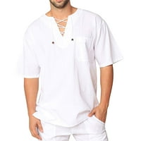 Košulje za muškarce Jesenska bluza Posteljina Top kratka majica Casual Vintage Čipka za muškarce Muške