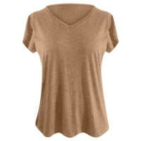 Ljetni vrhovi za žene V izrez Solid Color Petal kratki rukav trendi bluza Ležerne prilike izlaske izlaske