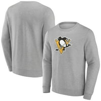 Muške fanatike marke Siva Pittsburgh Penguini Primarni logo Duks pulover fleece