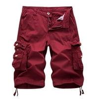 Miluxas Plus veličine hlače, muške casual čiste boje na otvorenom Pocket plaža Radna pantalona za teretna