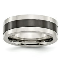 Mia dijamanti nehrđajući čelik s poliranim crnim keramičkim centrom za vjenčanje za venčanje prstenaste