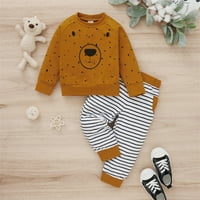 Dječje djevojke Ležerne prilike modni rukavi slatki medvjedi ispisa duksevi Top hlače postavljenu odjeću