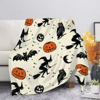 Nosbei Halloween Cute Ghost bacajte pokrivač Halloween ukrasi super mekani udobni krevet za krevet za