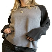Sunitorske žene Y2K Prevelika dukserija s dugim rukavima Crewneck Labavi pulover Majica Grunge estetske