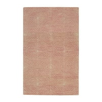Ružičasta ručna vunena vunena suvremena proljetna prostirka, 5 '8'
