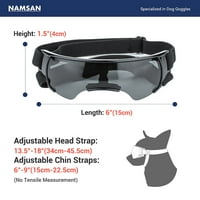 Nabori za pse Anti-UV pasa za sunčane naočale s podesivim remen pogodnim za mali pas-crni