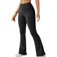 Oalirro Womens Joga Hlače Visoko struk Atletski temmski kontrolira Crne udobne joge hlače za žene L