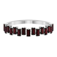 Real Garnet Polu vječni prsten za žene, januarski roštilj Prsten - AAA razred, srebrna srebra, SAD 13,00