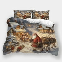 3D prekrivači pokriva krevet crtani film snijeg božićne životinje prekrivači Santa Claus Decor Duvet