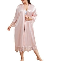 Plus size Sexy donje rublje Žene Ledene svilene čipke haljina haljina na noćnim krakovima Kimono pidžamas