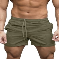 Prednji protok Ljetne kratke hlače Elastična struka Nacrta za crtanje plaža Kratke hlače Klasična fit uz plažu od pune boje Mini pantalone Sivi XL