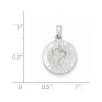 14k bijeli zlatni Saint Christopher Medal Čarm Privjesak