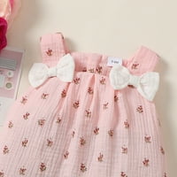 TODDLER Baby Girls Odjeća za djevojke Djevojke haljina 12-mjeseci Djevojke haljina bez rukava cvjetna sendurs ružičasta