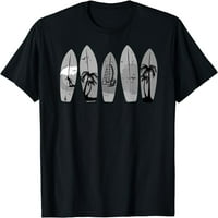 Žene surfanje surfanje za surfanje Vintage Classic Retro Surferboard Surfer majica Crni Tee