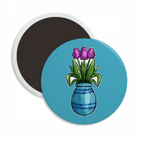 Ljubičasta lonce cvijet Jednostavni okrugli cerac frižider magnet za održavanje dekoracija