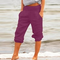 Farstey Lightning-ove pamučne pantalone za žensku posteljinu za žene Čudne udobne elastične visoke strukove