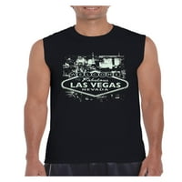 MMF - Muška grafička majica bez rukava, do muškaraca veličine 3xl - Dobrodošli u Las Vegas Nevada