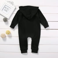 Novorođene dječake odjeća za djecu s dugim rukavima HOODIE ROMPER BLACK BIODYSUIT TUŽITELJ