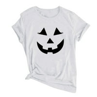Majica za ljetnu bluzu APEPAL za ženske kratkih rukava O-izrez Halloween Print Tunic Bluza Top Dame