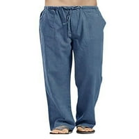 Muške pamučne platnene pantalone pune boje elastične struine labave duge pantalone Muške hip-hop prozračne