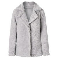 Prodaja skladišta Women Plus size Zimska topla labavi plišani jakna s kapuljačom Grey XXL, AC10575